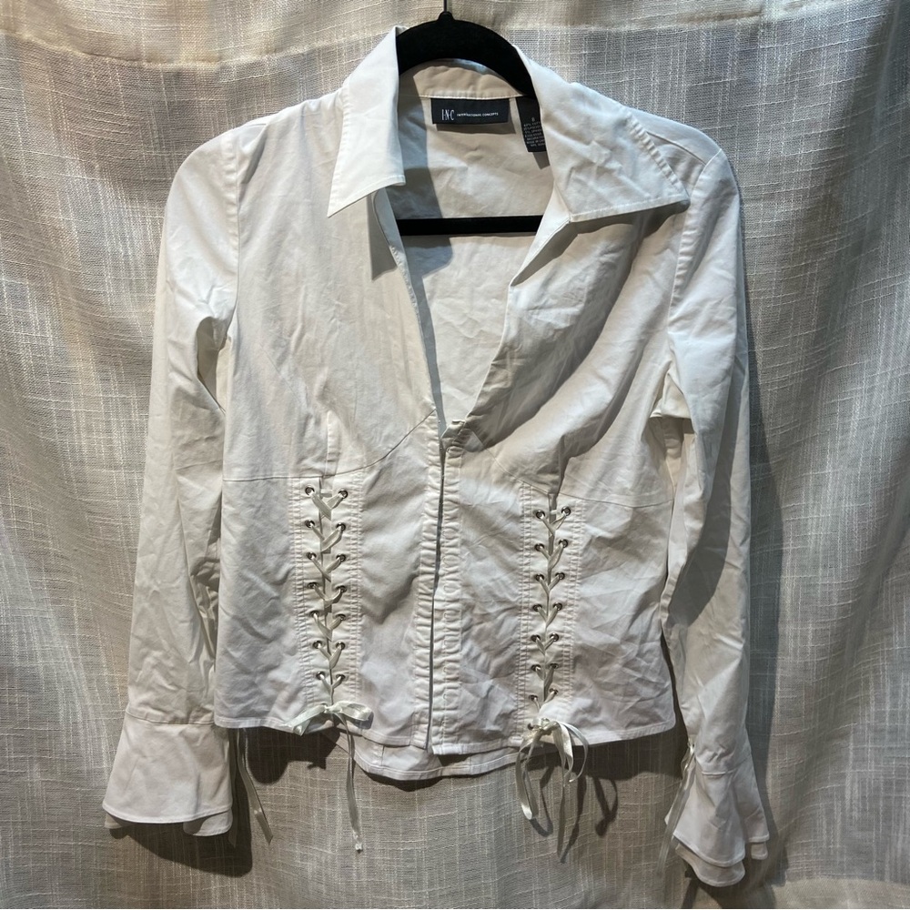 INC International Concepts White Blouse
